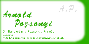 arnold pozsonyi business card